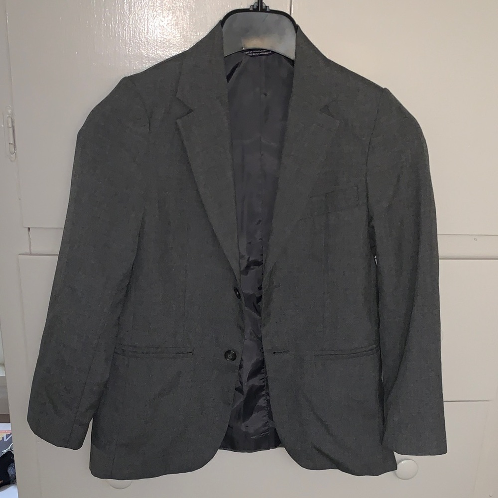 Boys Charcoal Notch-Lapel Blazer